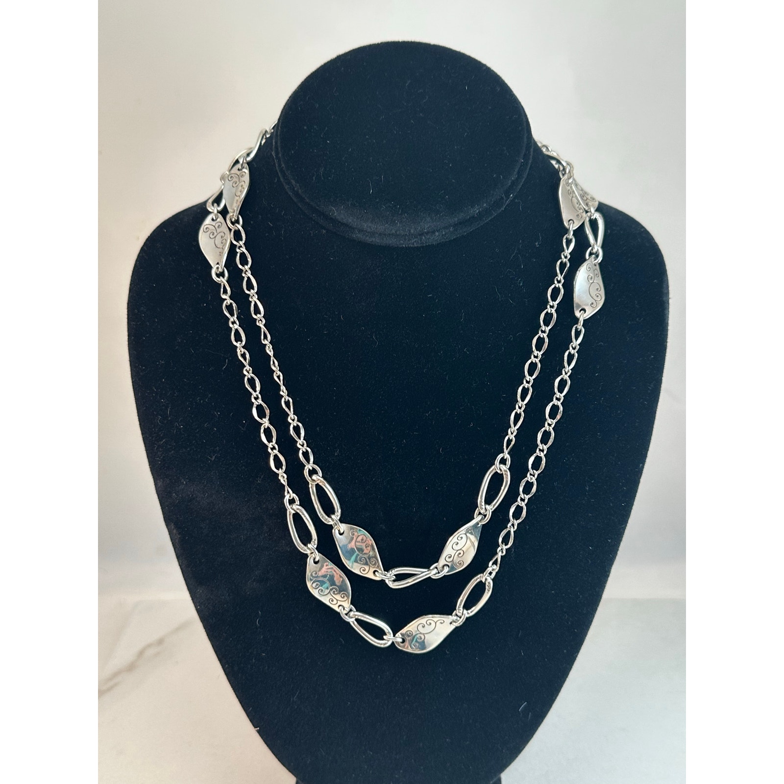 Brighton Twirl Silver Chain Belt Preowned
